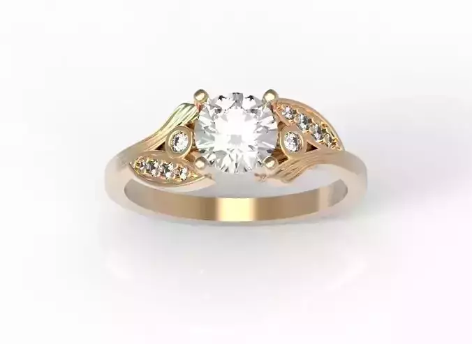 Engagement ring 6 mm central stone 