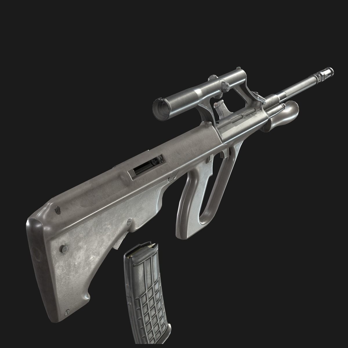 AUG A1 Assault Rifle Low-poly 3D model_4