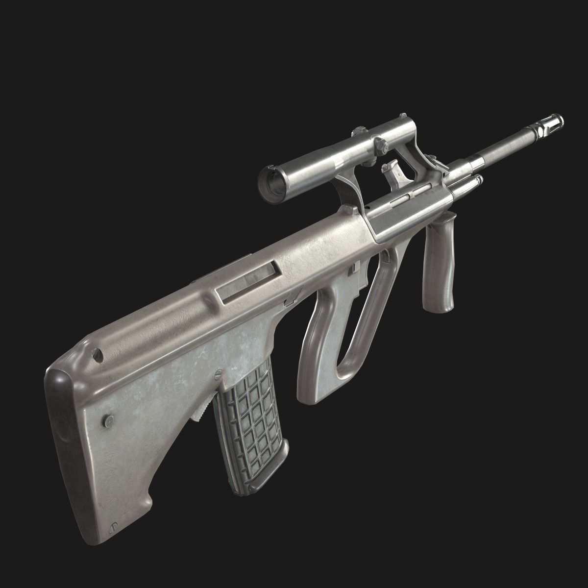 AUG A1 Assault Rifle Low-poly 3D model_3