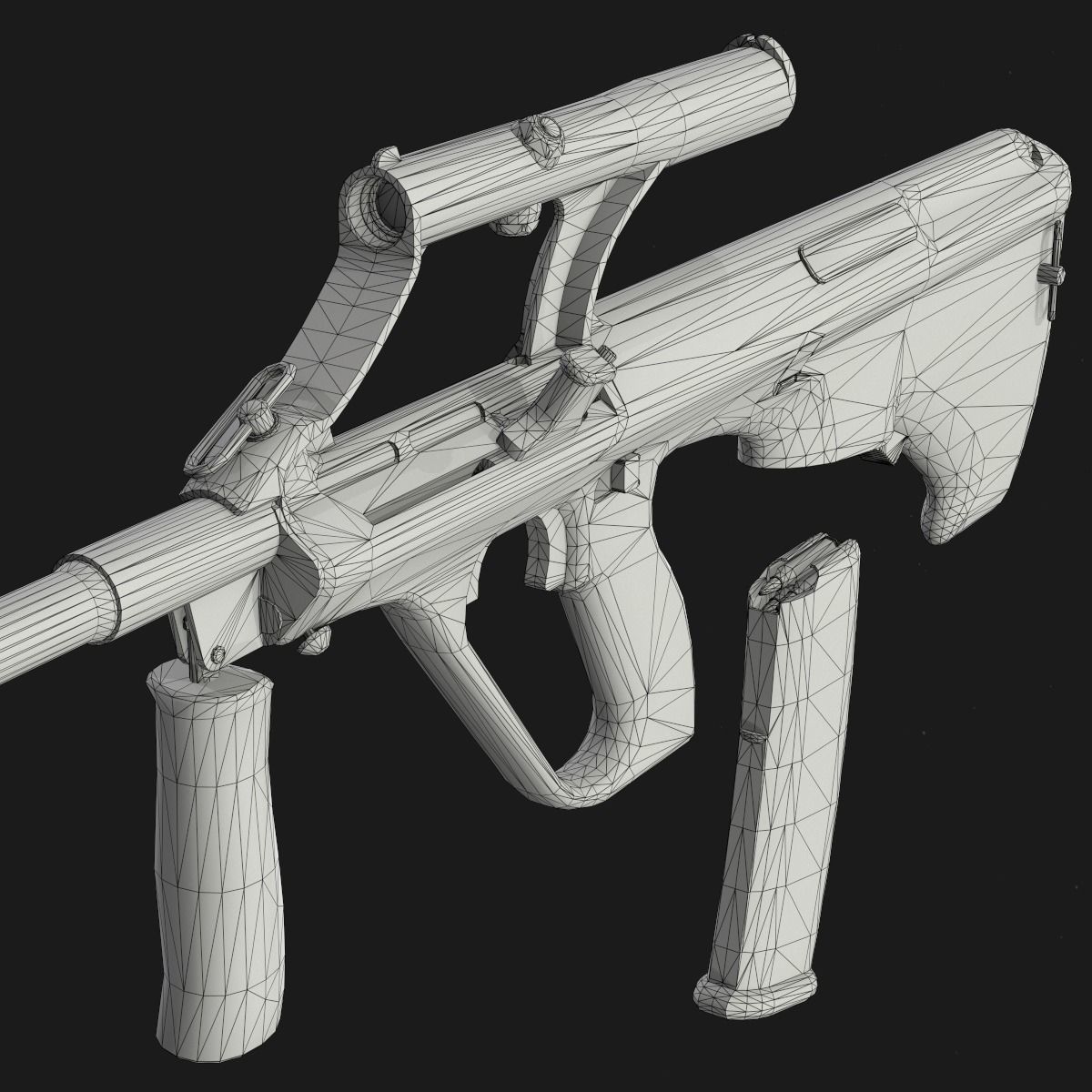 AUG A1 Assault Rifle Low-poly 3D model_13