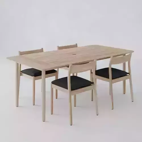 DWR Terassi Dining Table and Dining  Side Chair