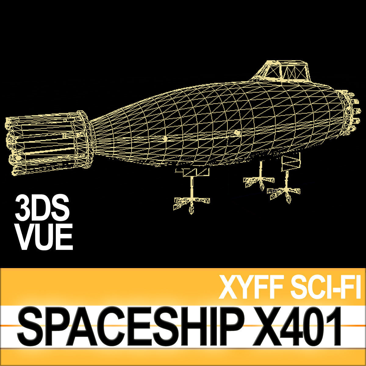 Spaceship X401 3D model_8
