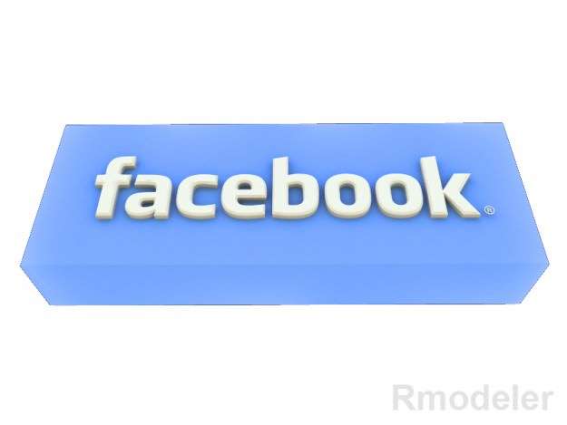 FaceBook 3d Logo 3D model_2