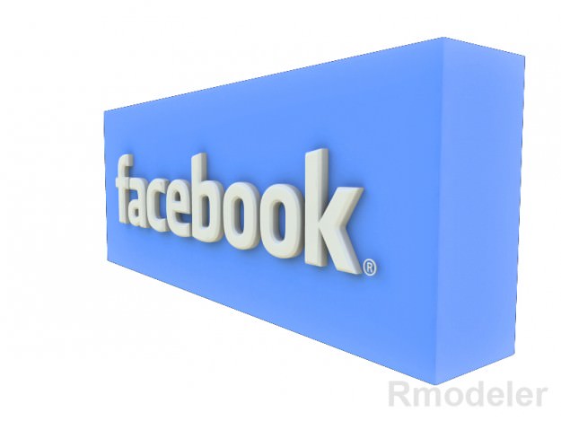 FaceBook 3d Logo 3D model_1