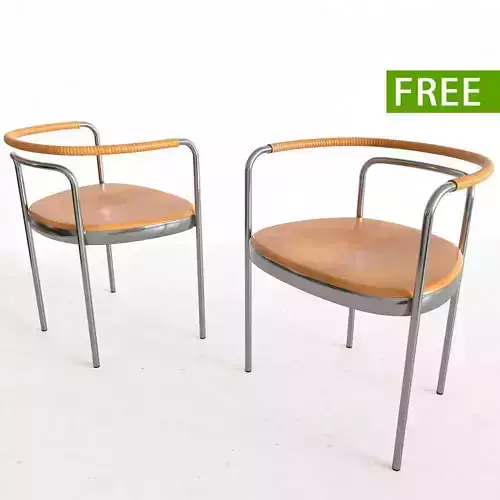 Chair made of metal and wood