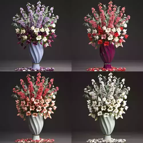 Collection of bouquets of spring flowers