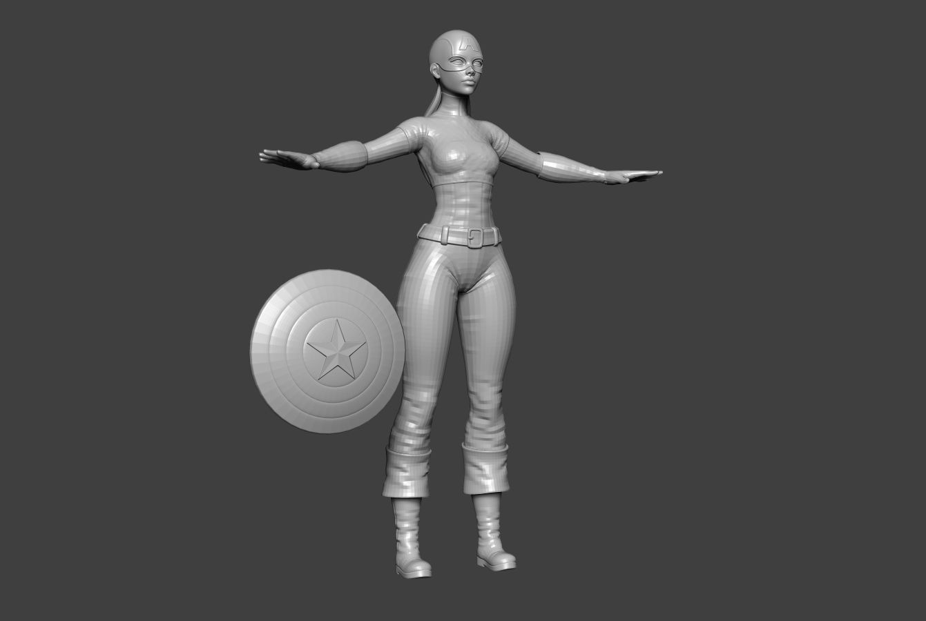 Captain America Lady 2 3D model_13