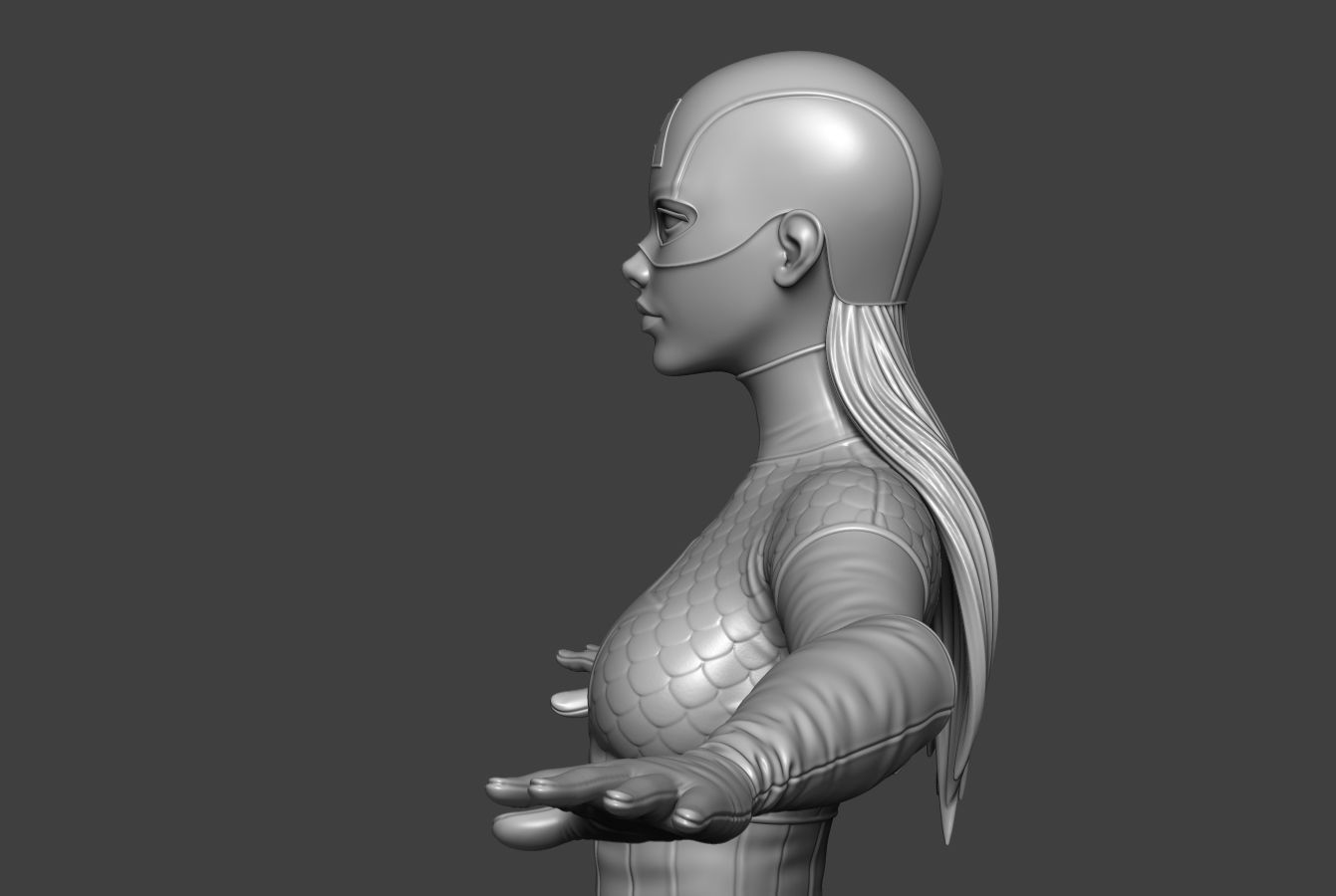 Captain America Lady 2 3D model_8