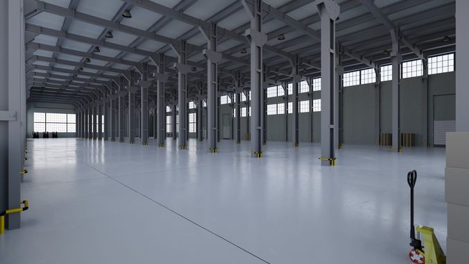 Factory Warehouse 1b Low-poly 3D model