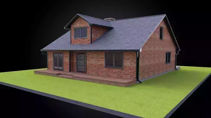 Residential style home fully modeled exterior architecture  3D model