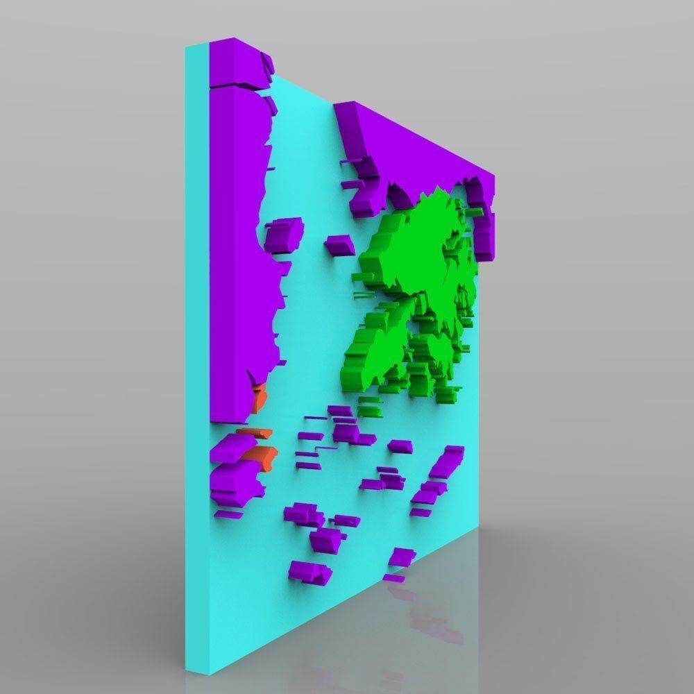 Hong Kong with Macau Map in 3ds and obj format Low-poly 3D model_1