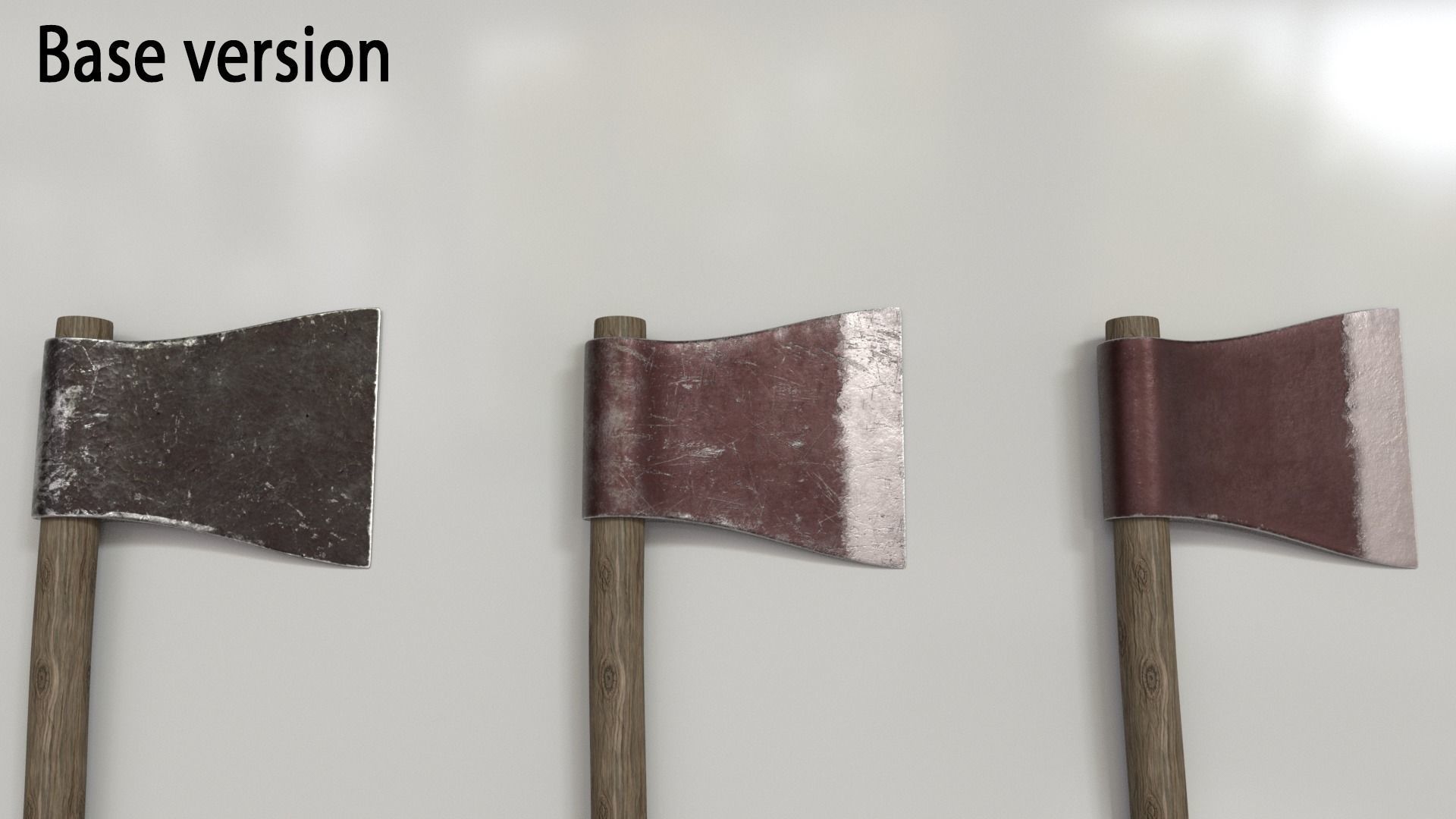Wood Axe Set Low-poly 3D model_39