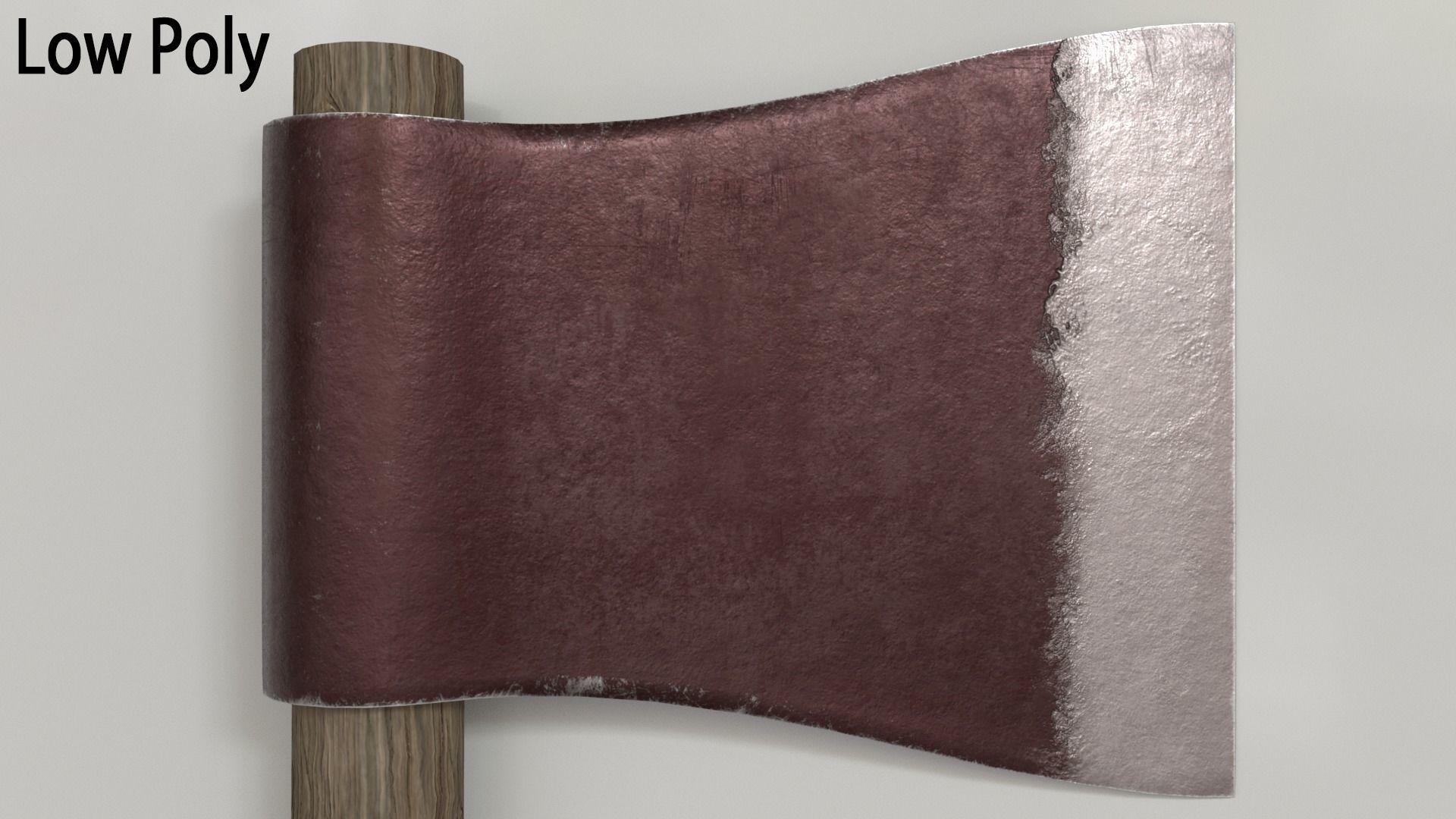 Wood Axe Set Low-poly 3D model_42