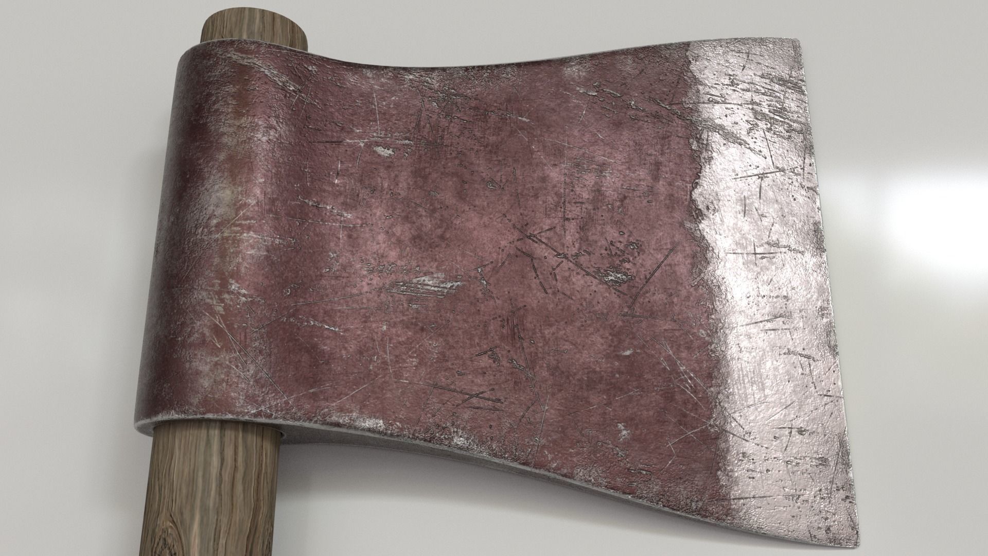 Wood Axe Set Low-poly 3D model_29