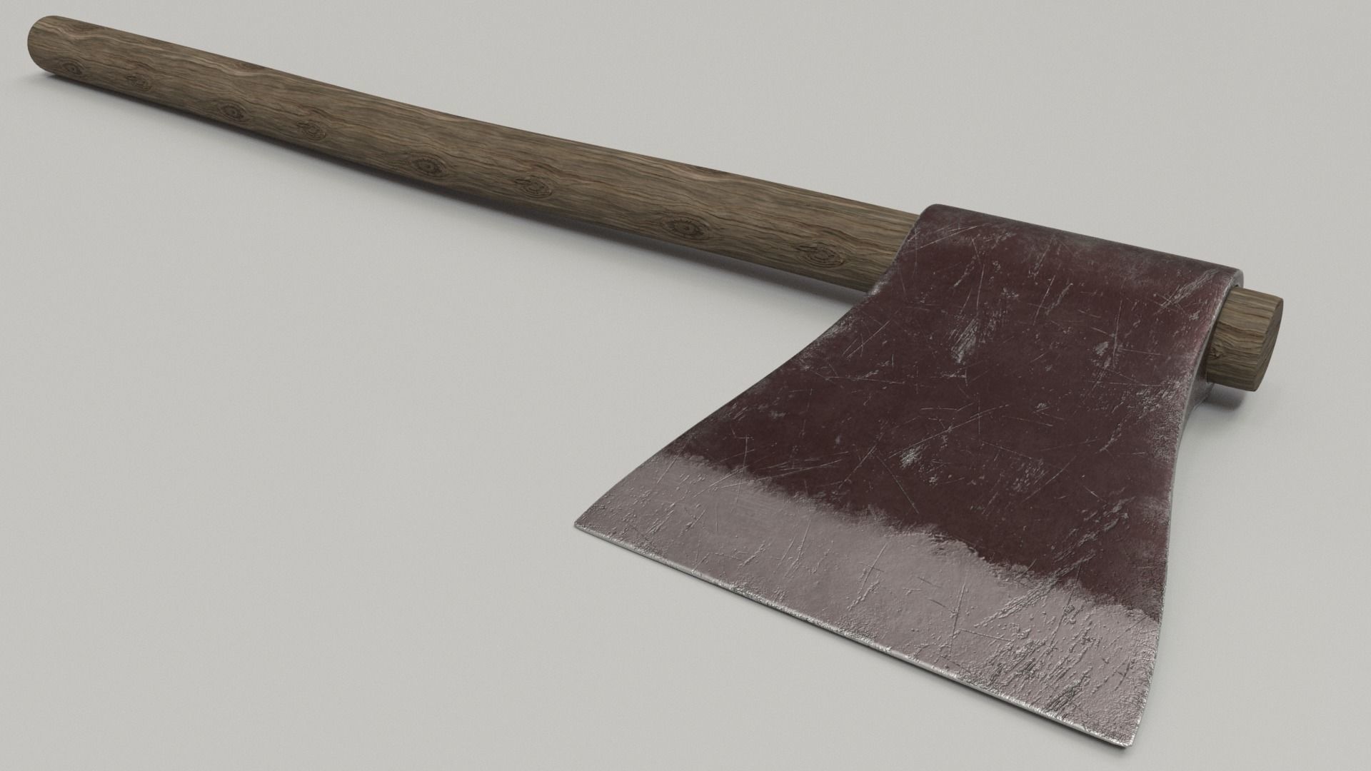 Wood Axe Set Low-poly 3D model_30