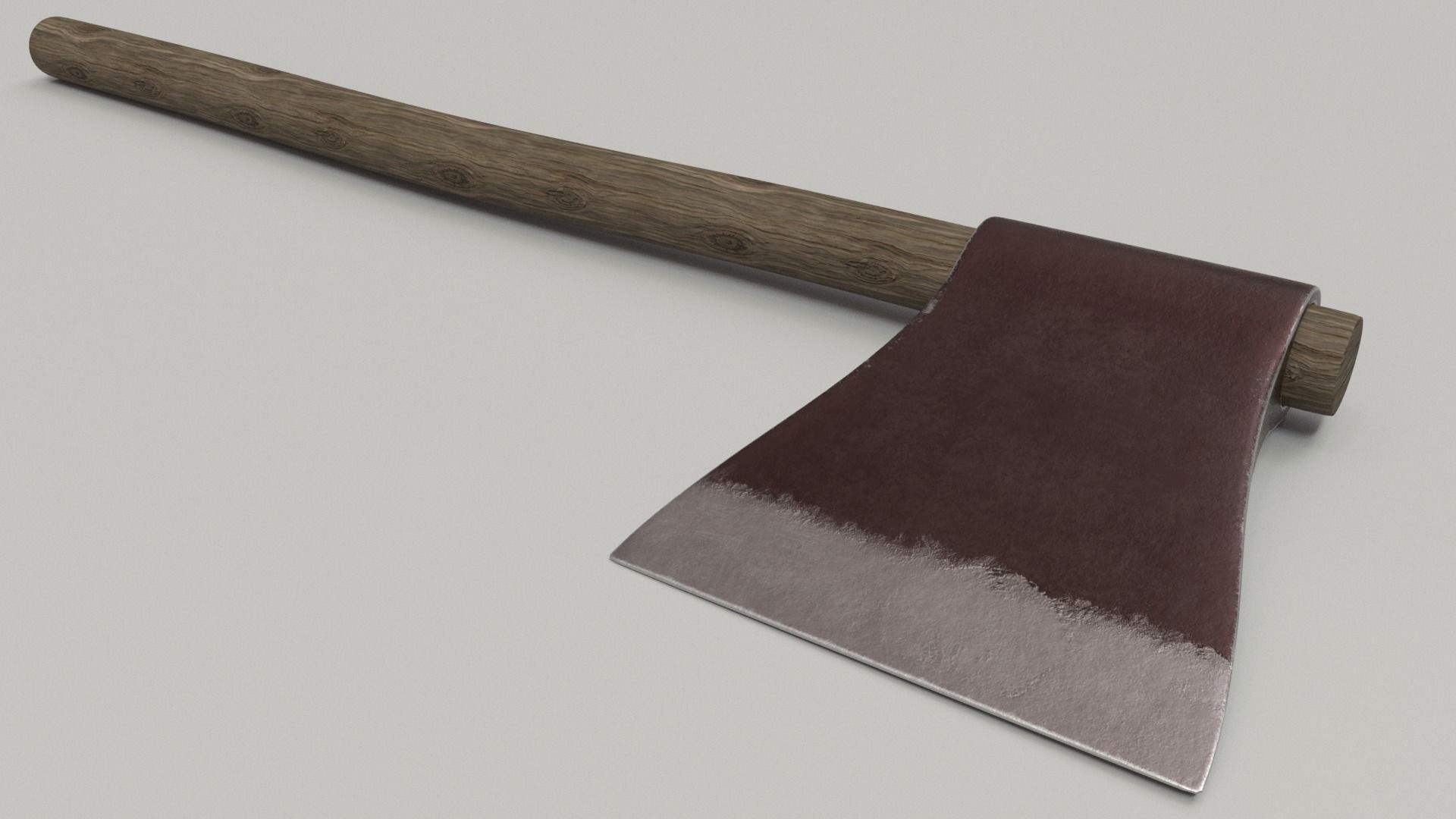 Wood Axe Set Low-poly 3D model_13