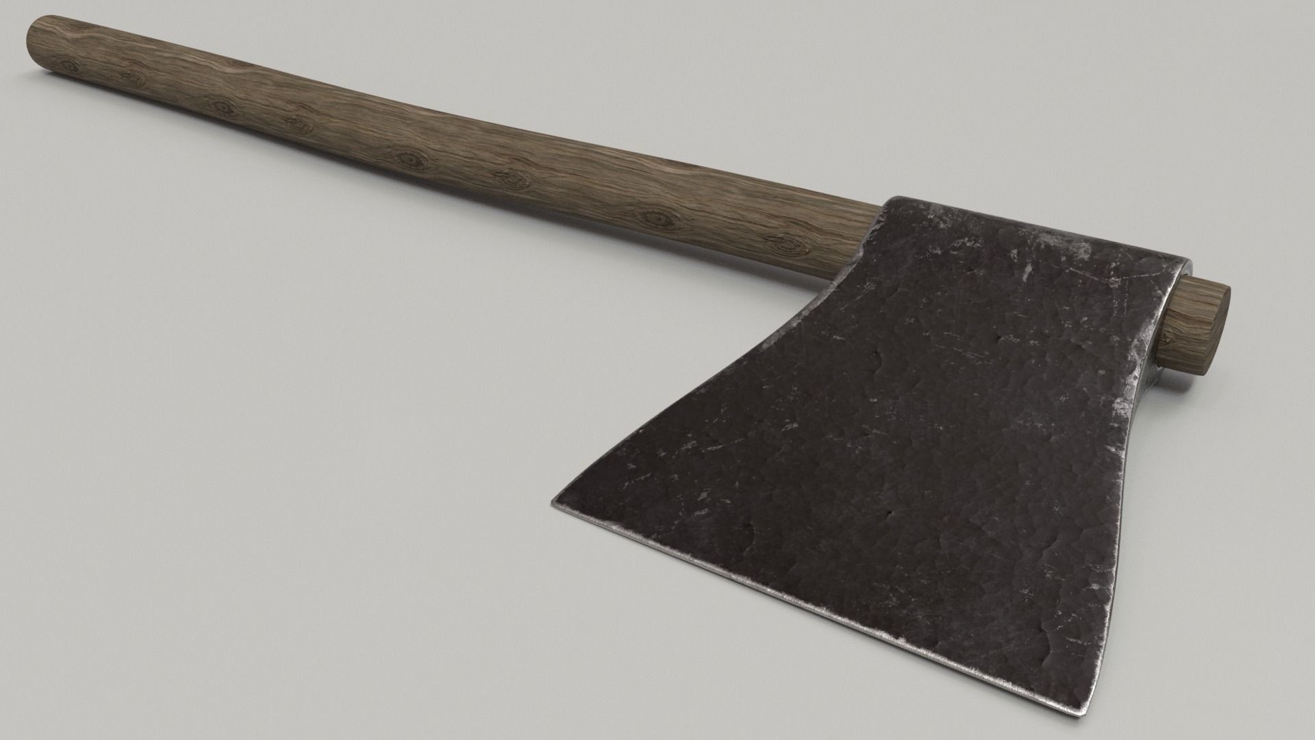 Wood Axe Set Low-poly 3D model_21