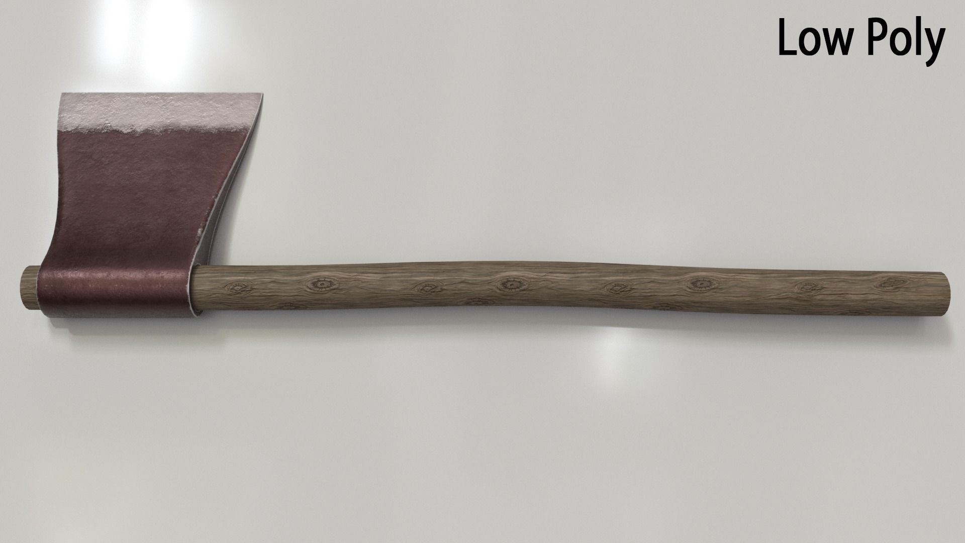 Wood Axe Set Low-poly 3D model_19