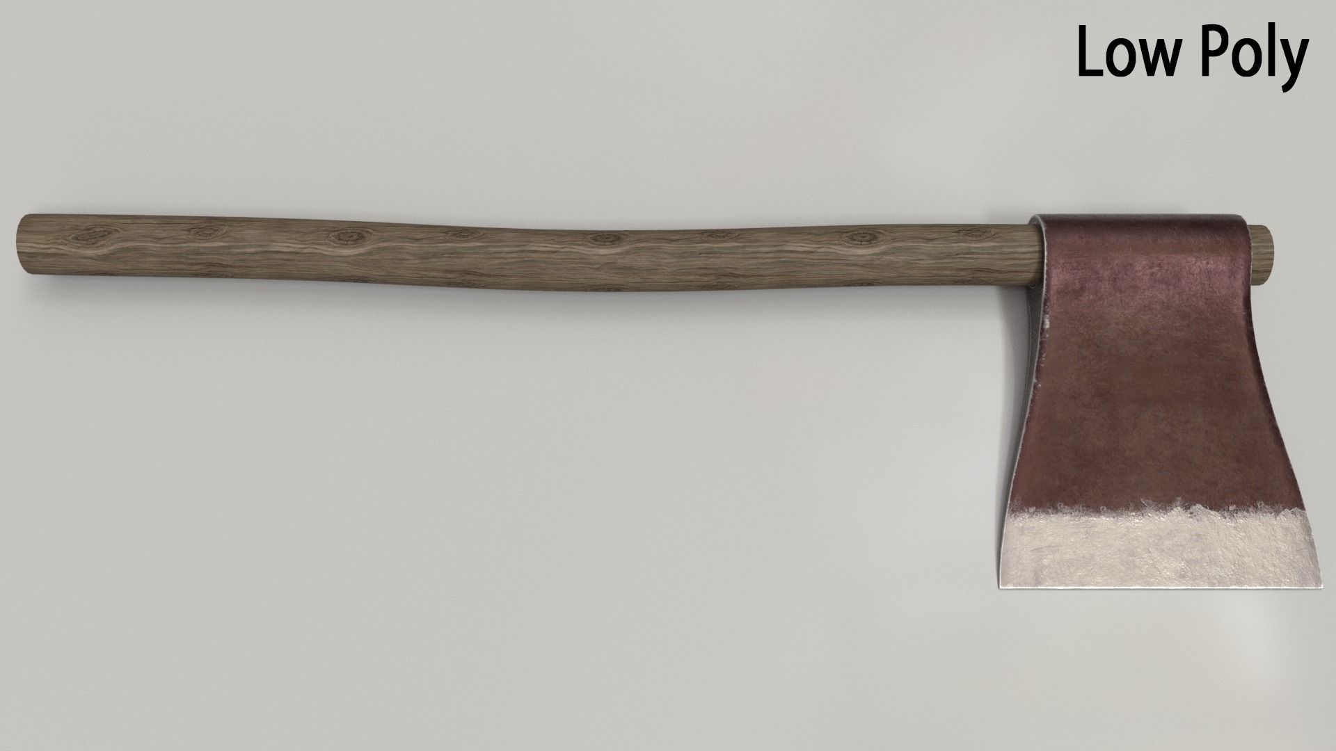 Wood Axe Set Low-poly 3D model_46