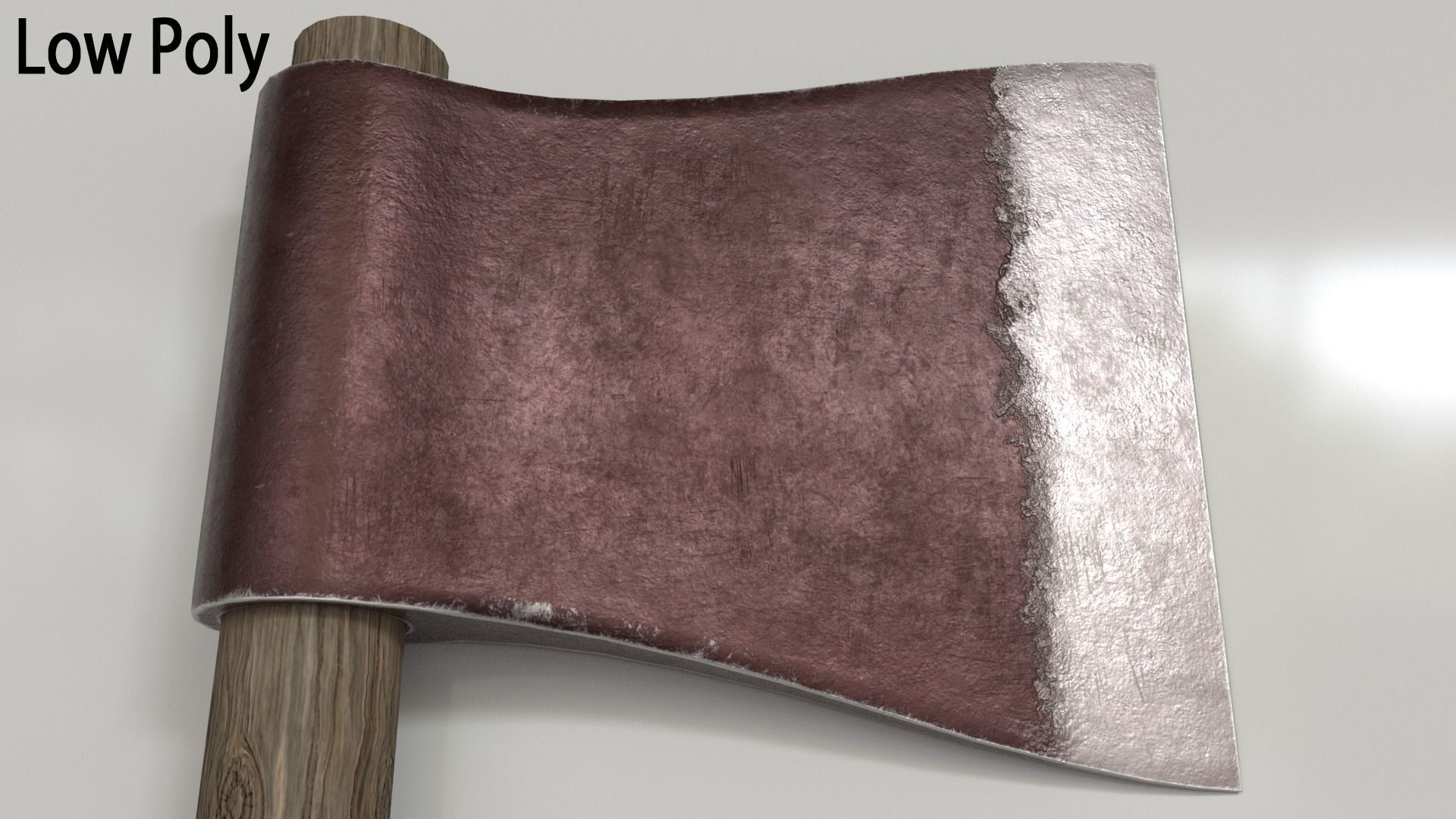 Wood Axe Set Low-poly 3D model_45