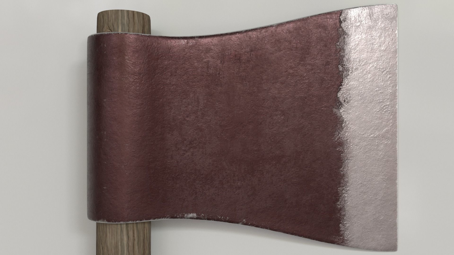 Wood Axe Set Low-poly 3D model_9