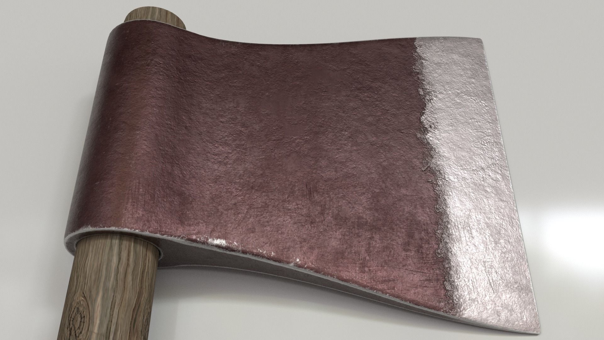 Wood Axe Set Low-poly 3D model_10