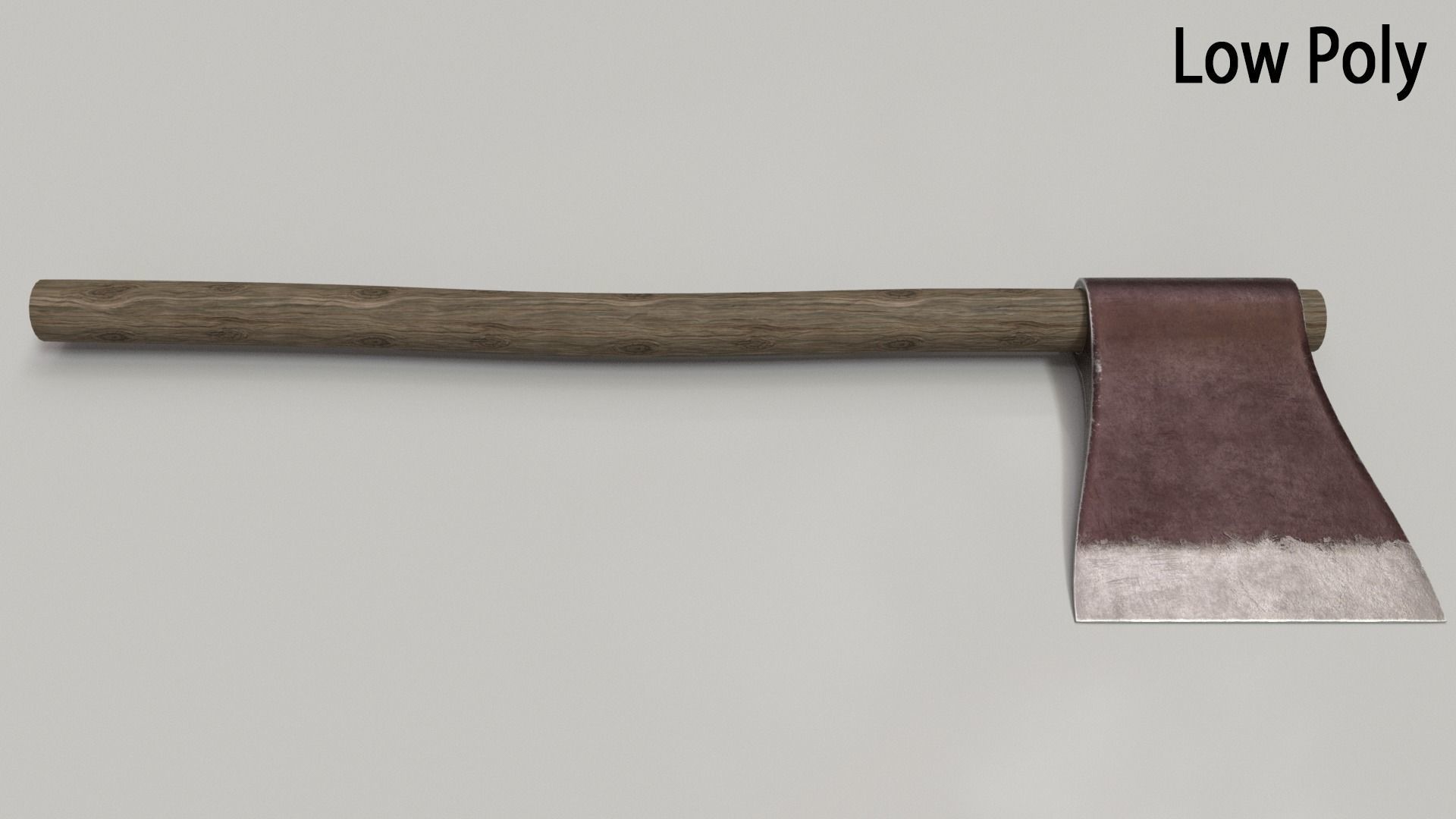 Wood Axe Set Low-poly 3D model_41