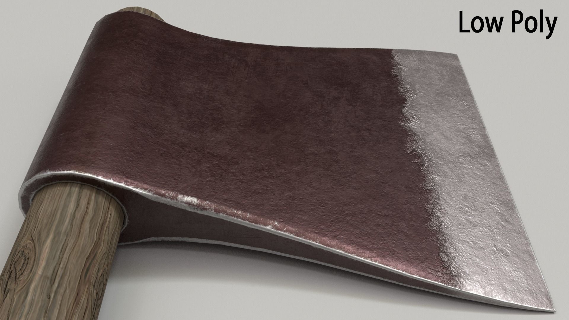 Wood Axe Set Low-poly 3D model_43