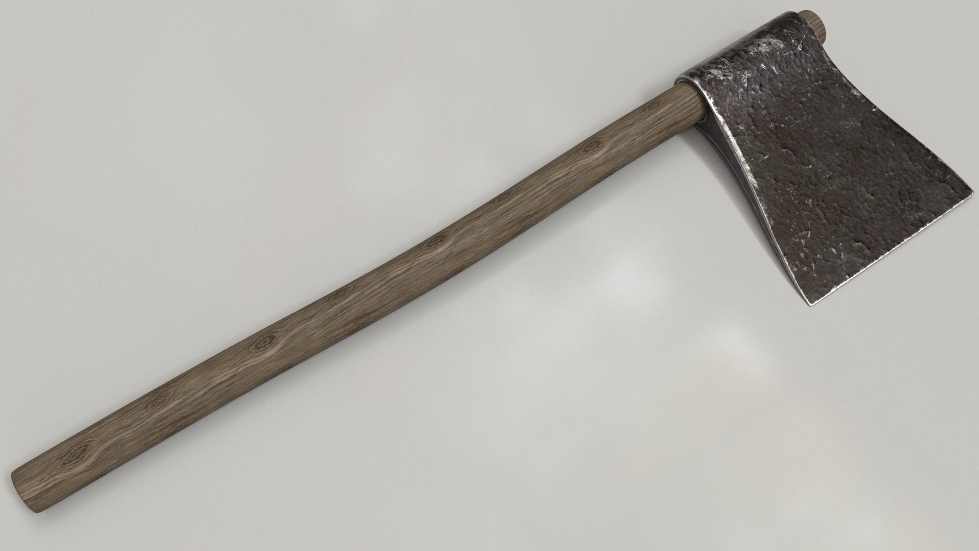 Wood Axe Set Low-poly 3D model_22