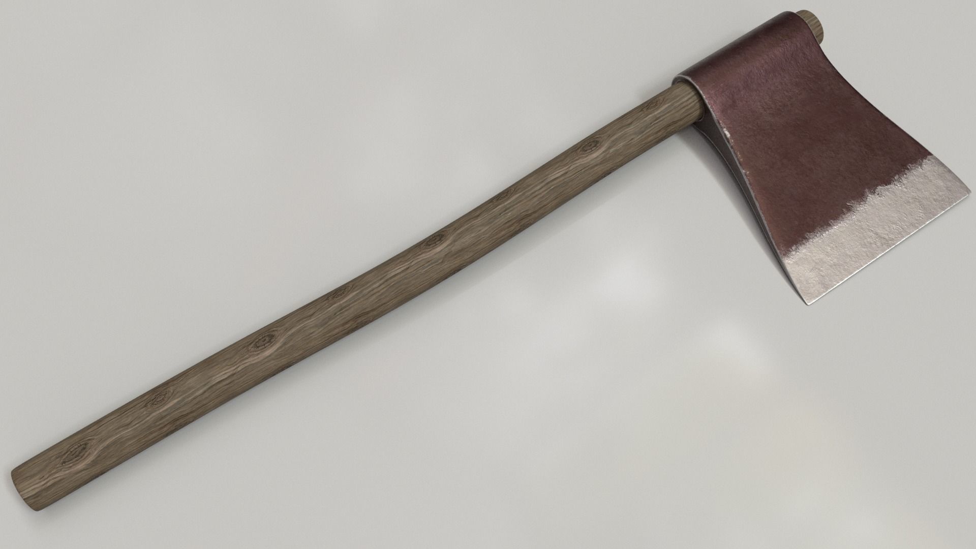 Wood Axe Set Low-poly 3D model_8