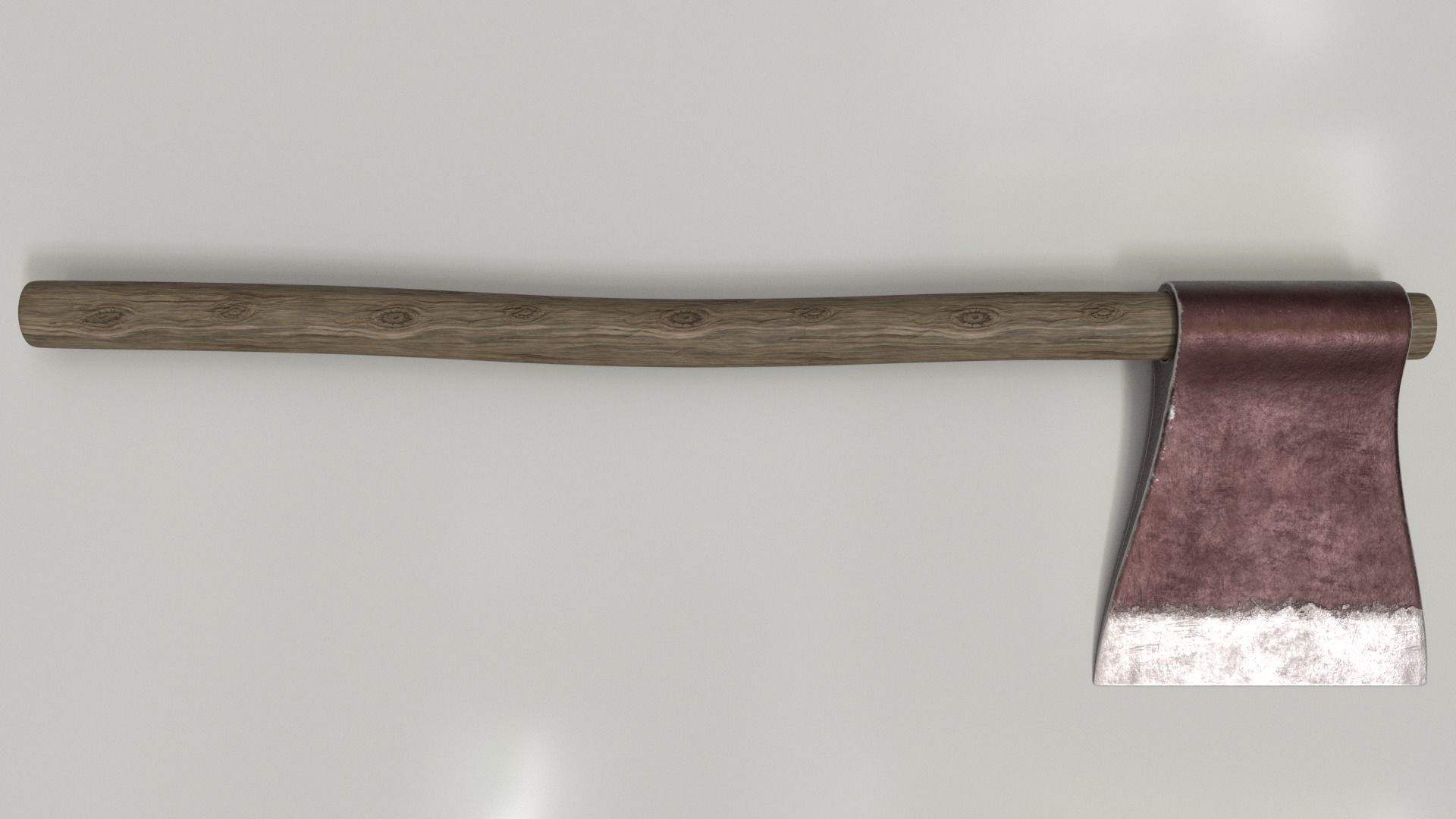 Wood Axe Set Low-poly 3D model_16