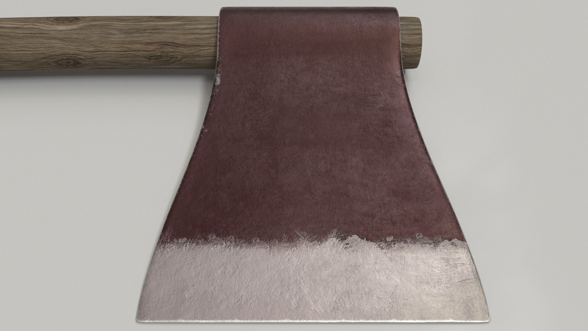 Wood Axe Set Low-poly 3D model_11