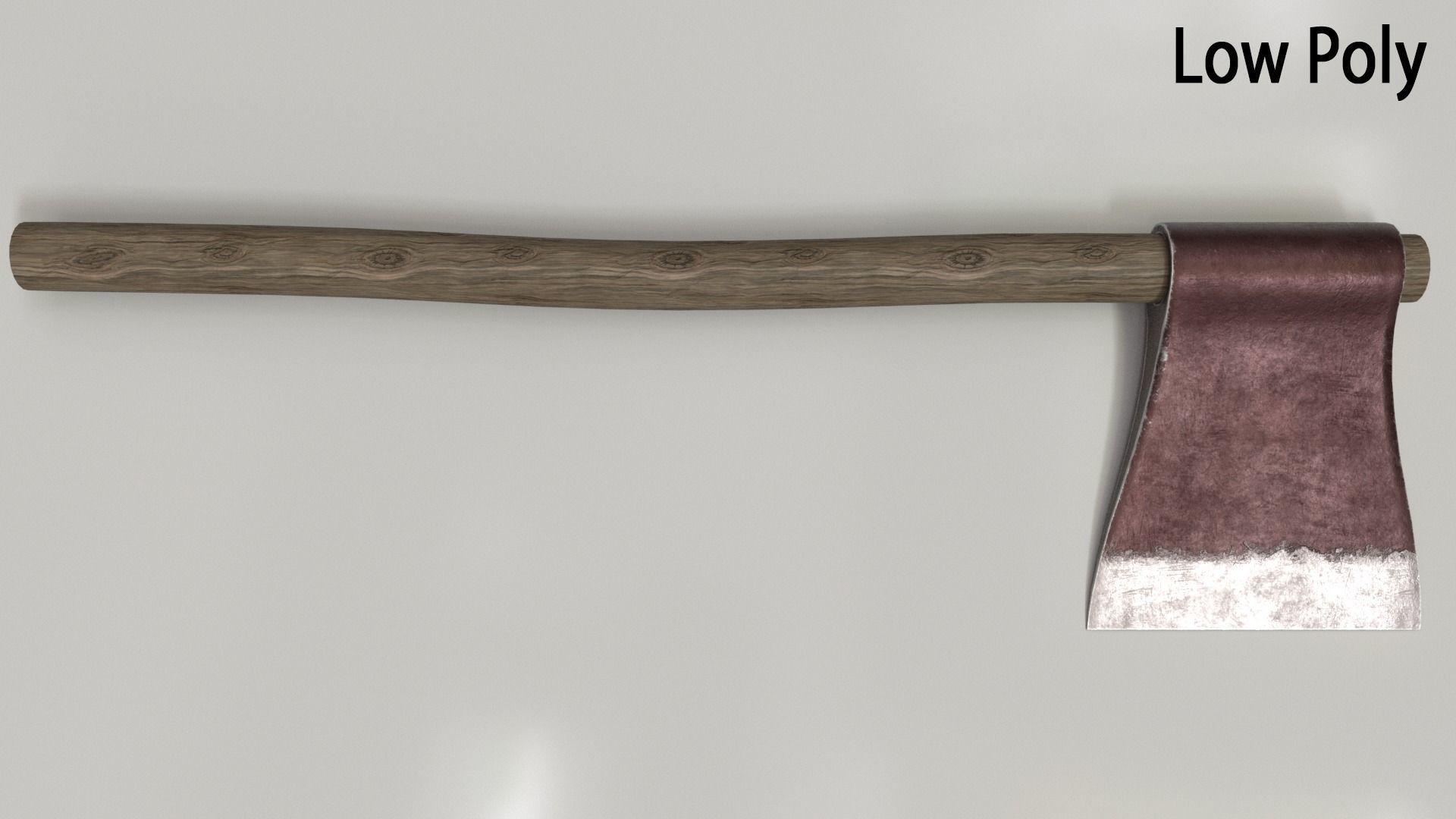 Wood Axe Set Low-poly 3D model_44