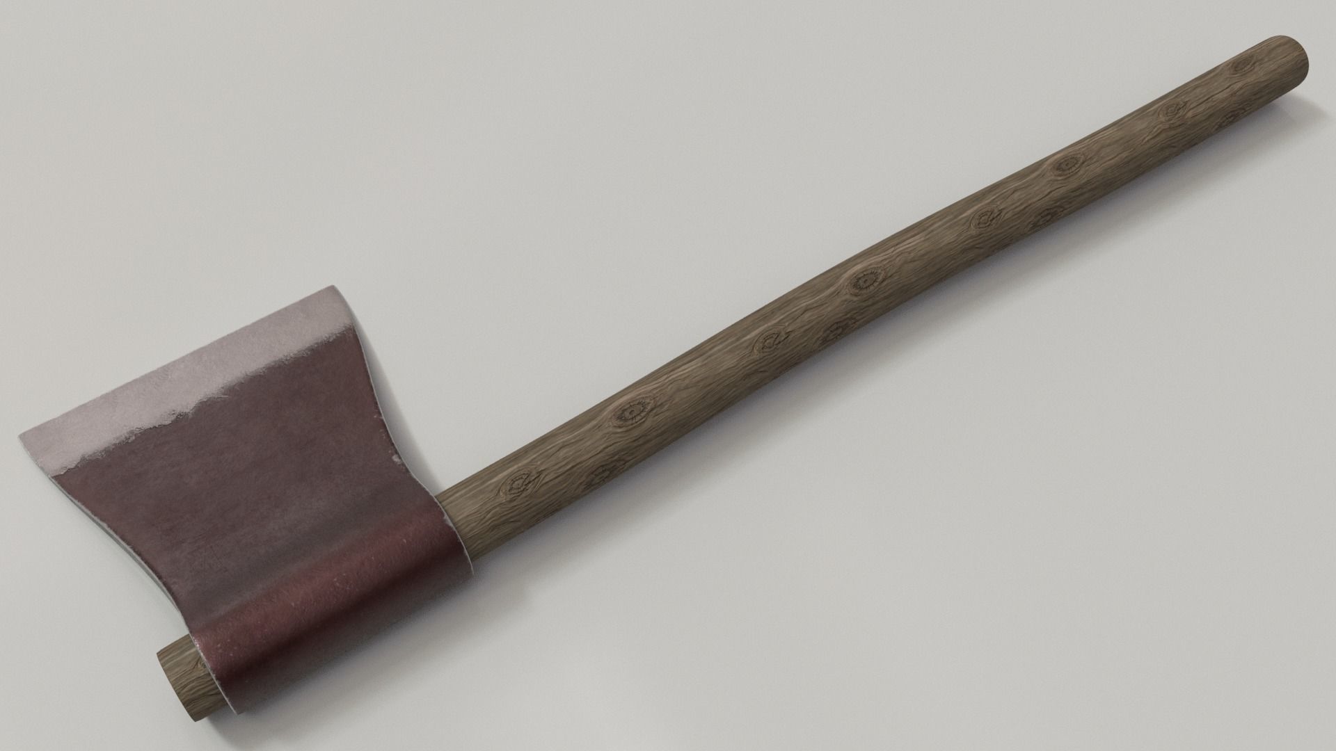 Wood Axe Set Low-poly 3D model_12