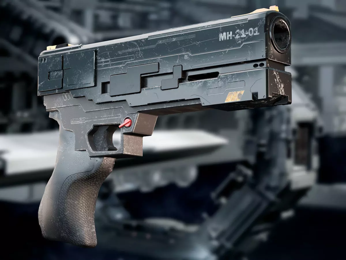 weapon concept Low-poly 3D model_0