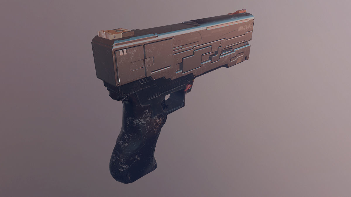 weapon concept Low-poly 3D model_5