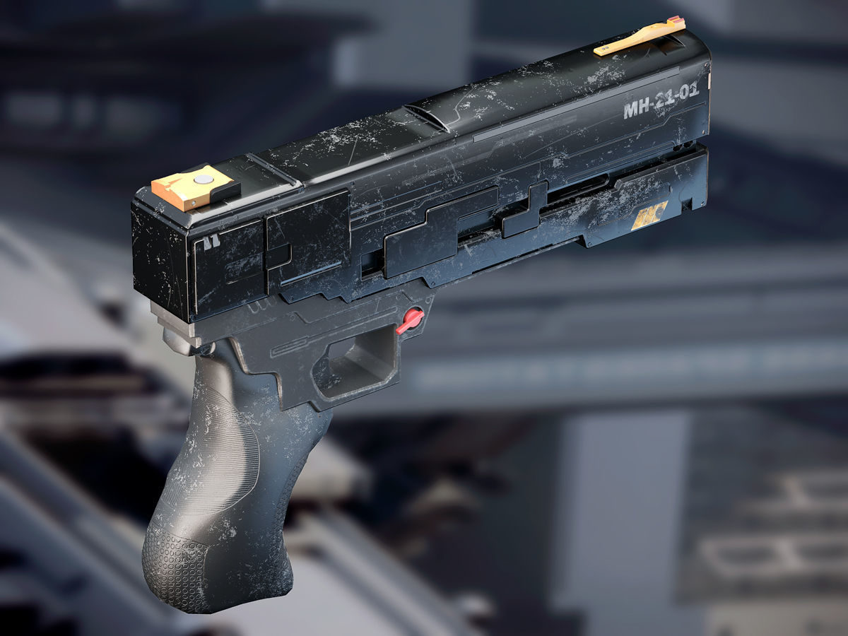 weapon concept Low-poly 3D model_3