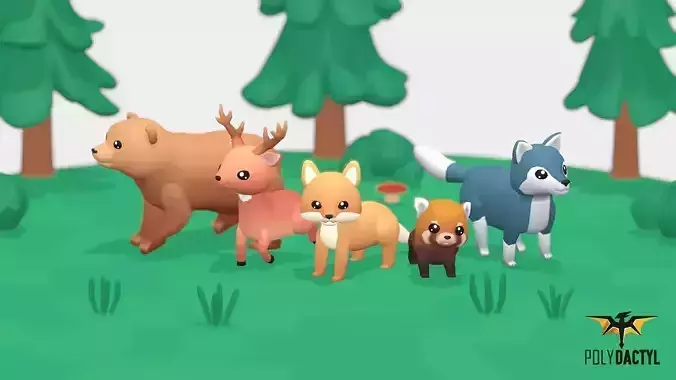Forest Animals - Wild Series Low-poly 3D model