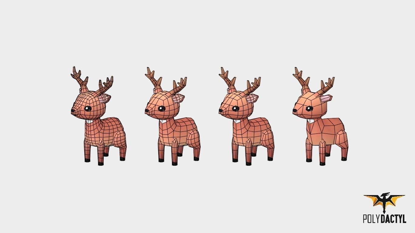 Forest Animals - Wild Series Low-poly 3D model_10