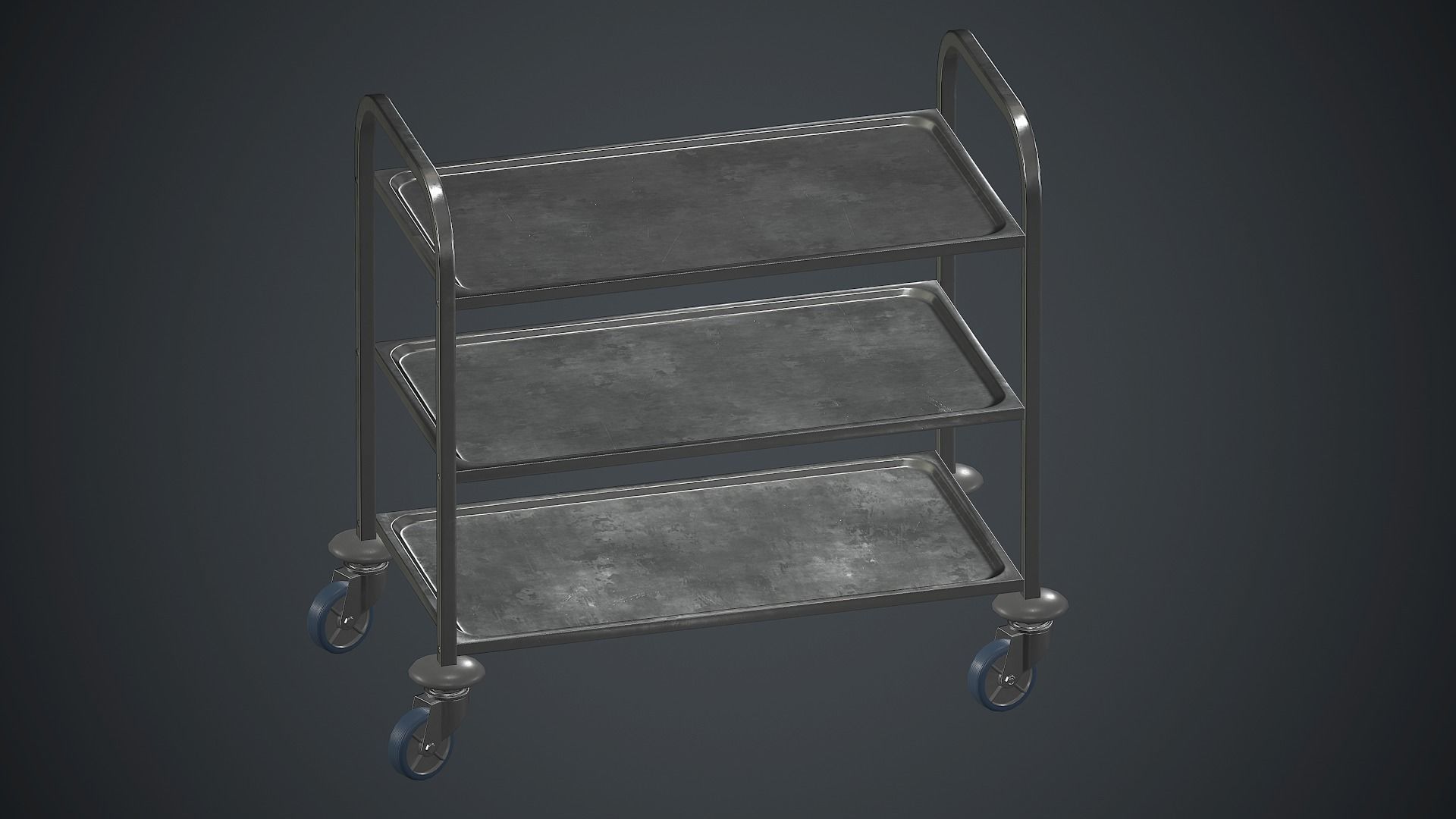 Industrial Tray Trolley 1 PBR Game Ready Low-poly 3D model_12