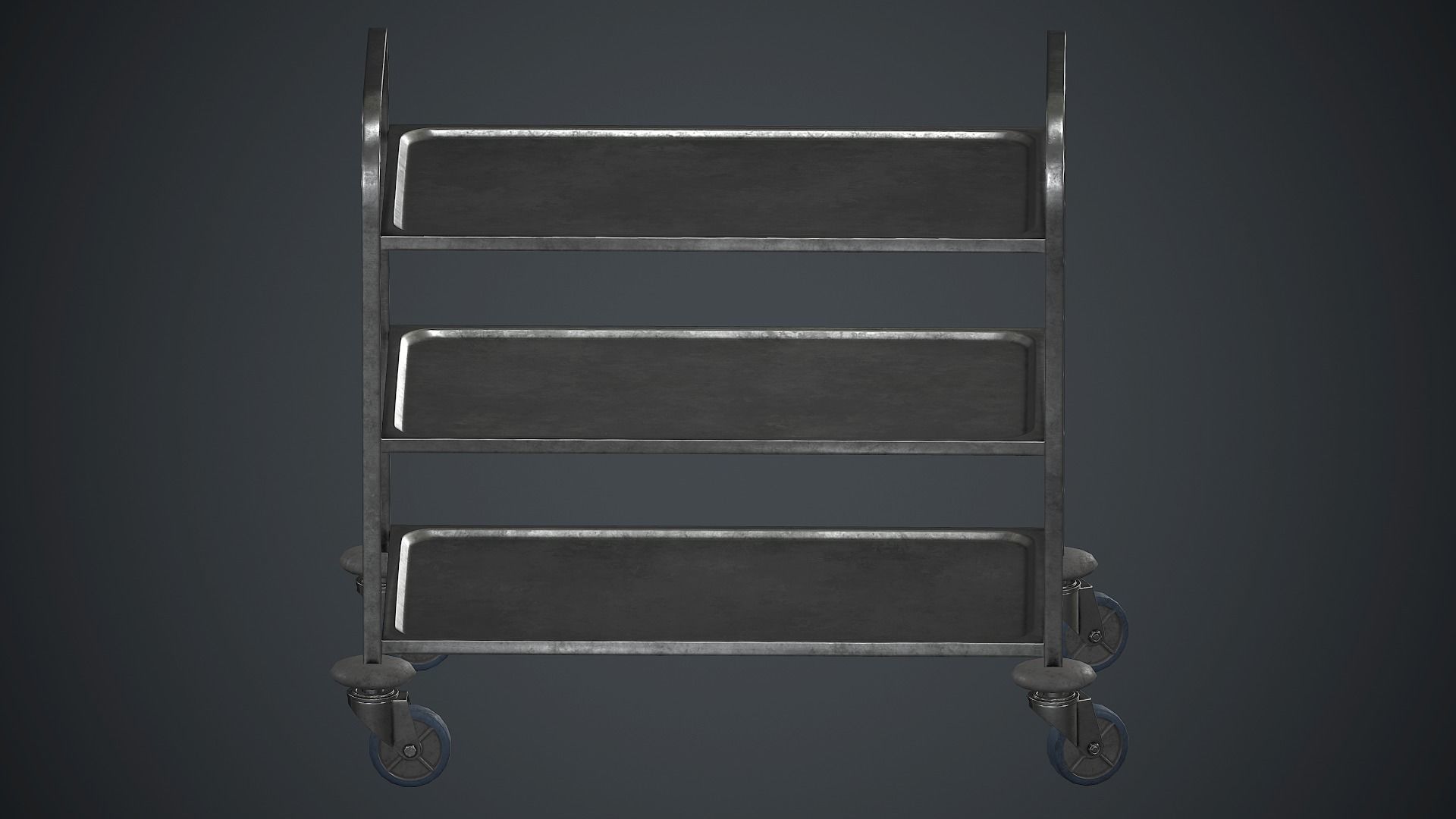 Industrial Tray Trolley 1 PBR Game Ready Low-poly 3D model_8