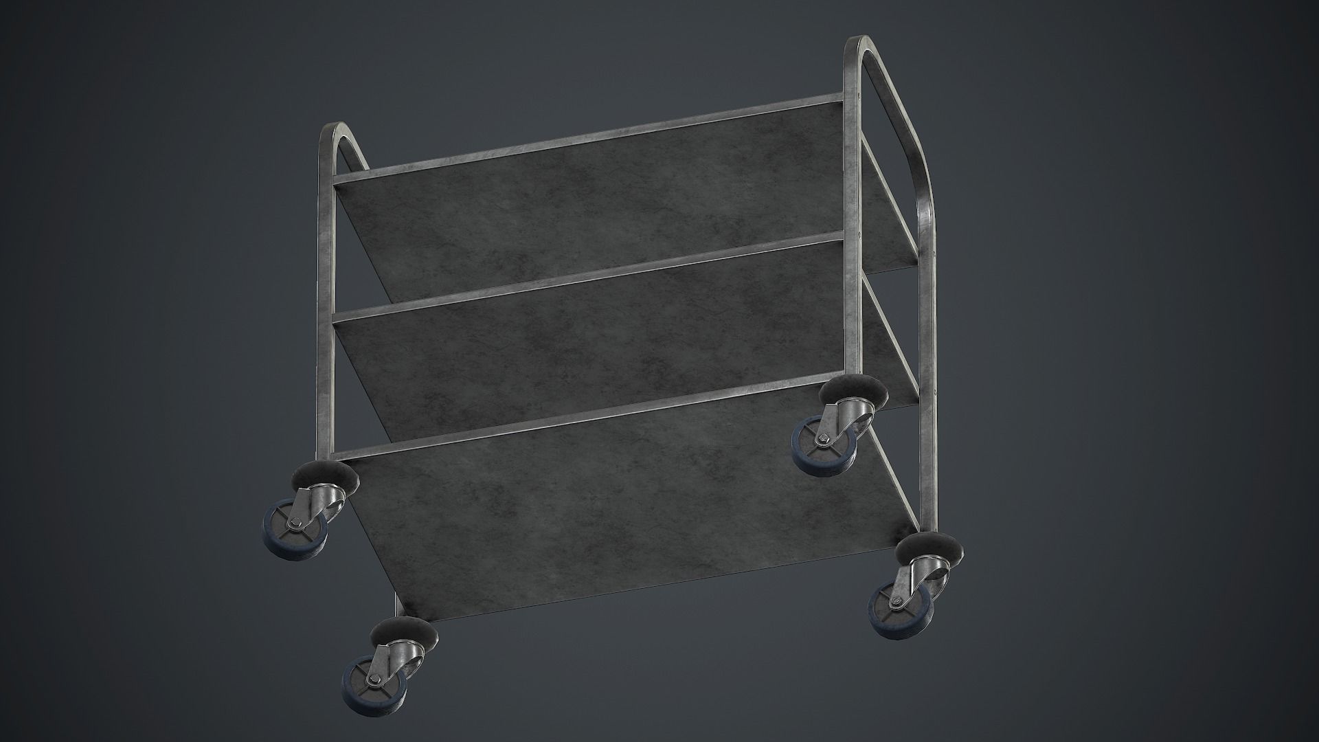 Industrial Tray Trolley 1 PBR Game Ready Low-poly 3D model_11