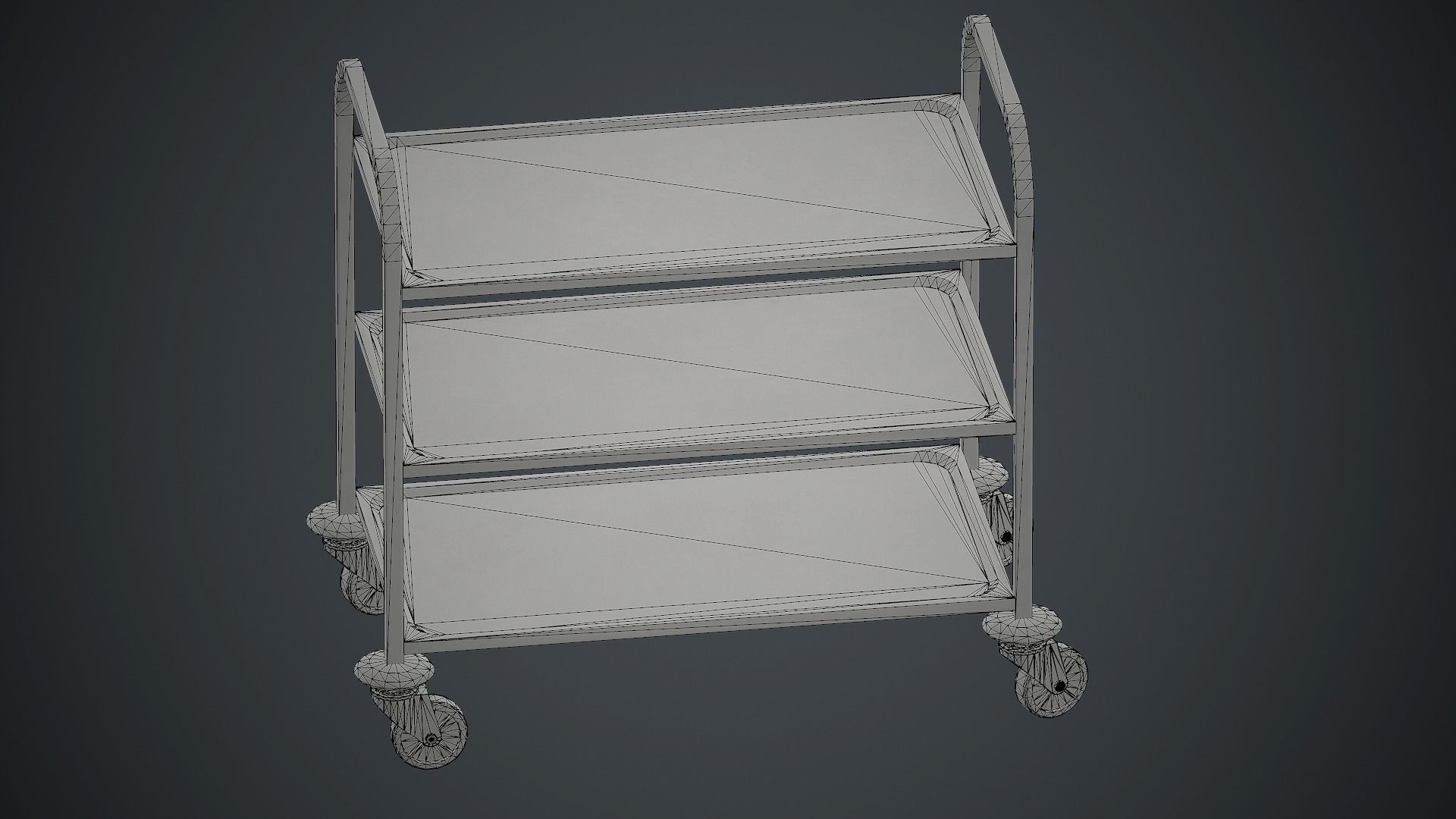 Industrial Tray Trolley 1 PBR Game Ready Low-poly 3D model_15
