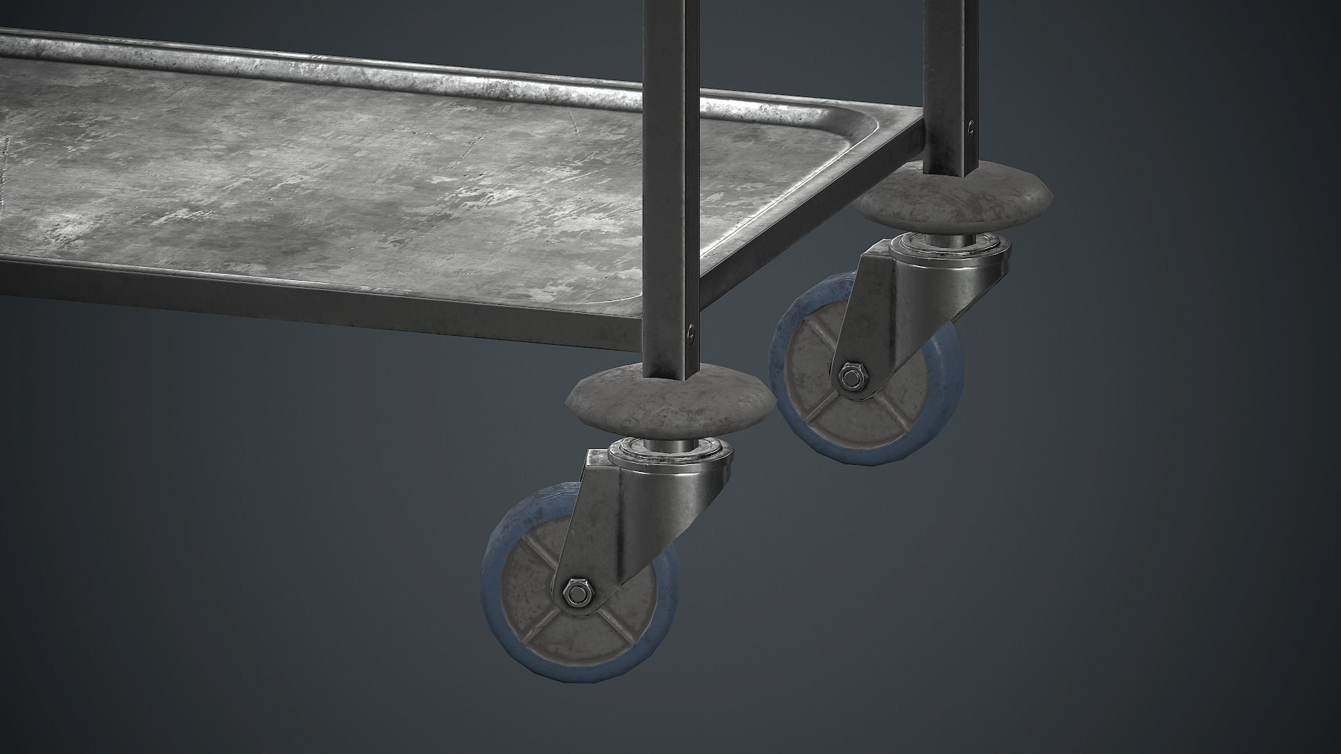 Industrial Tray Trolley 1 PBR Game Ready Low-poly 3D model_10