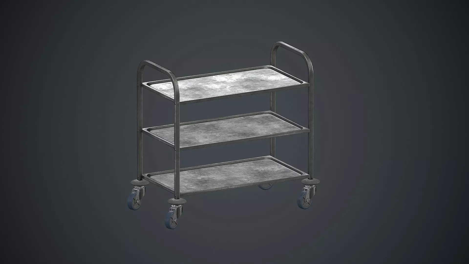Industrial Tray Trolley 1 PBR Game Ready Low-poly 3D model_0