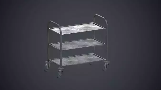 Industrial Tray Trolley 1 PBR Game Ready