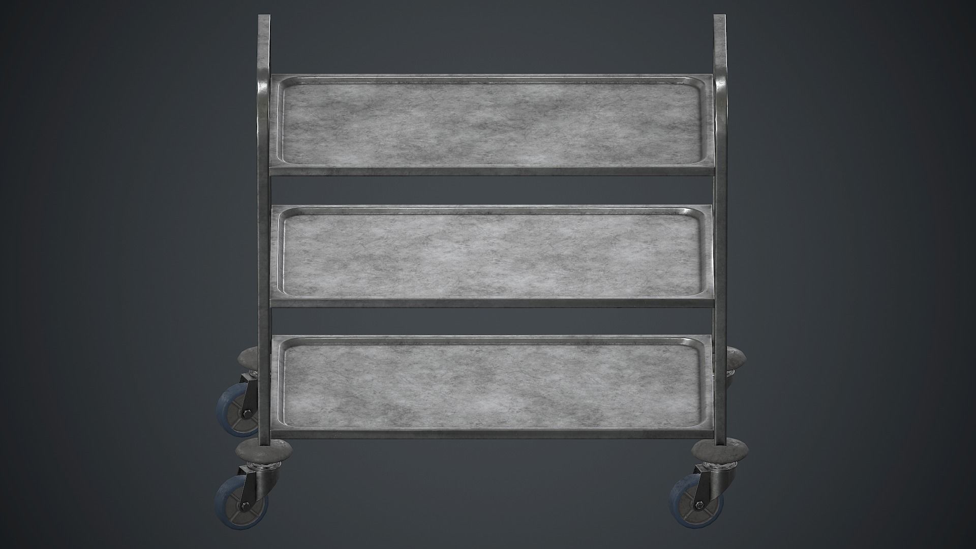 Industrial Tray Trolley 1 PBR Game Ready Low-poly 3D model_7