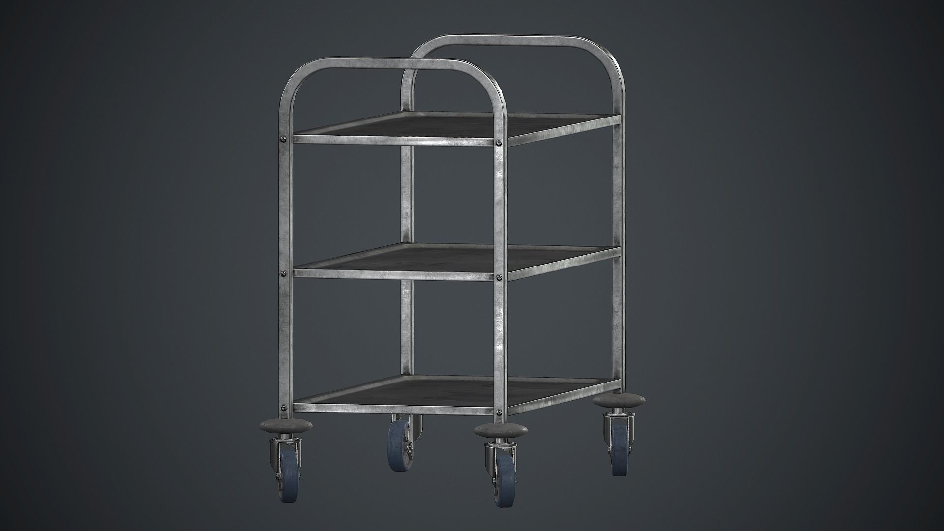 Industrial Tray Trolley 1 PBR Game Ready Low-poly 3D model_3