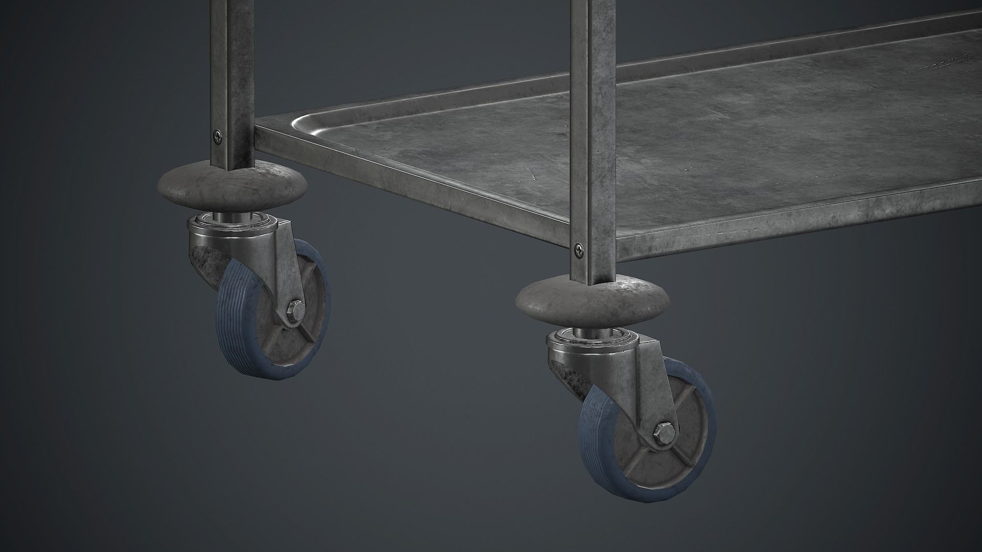 Industrial Tray Trolley 1 PBR Game Ready Low-poly 3D model_9
