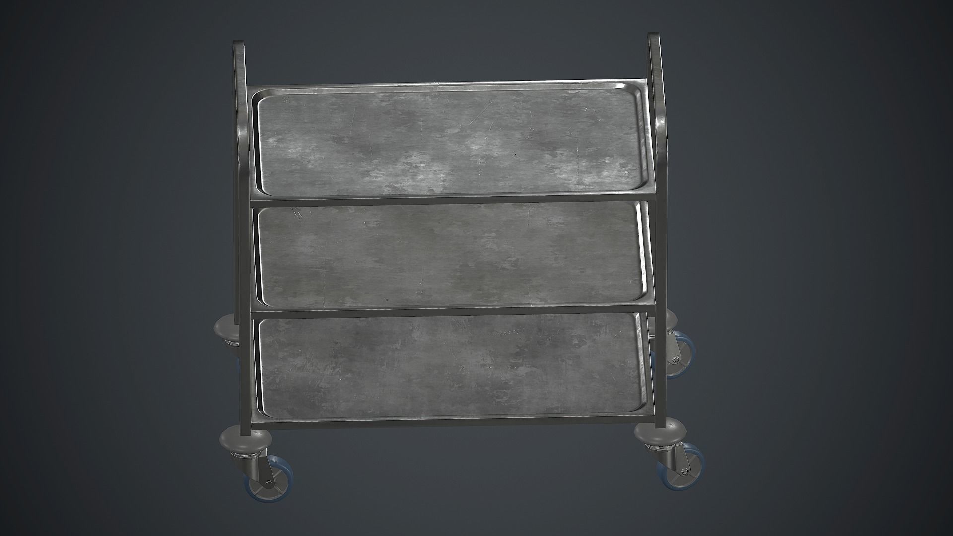 Industrial Tray Trolley 1 PBR Game Ready Low-poly 3D model_13